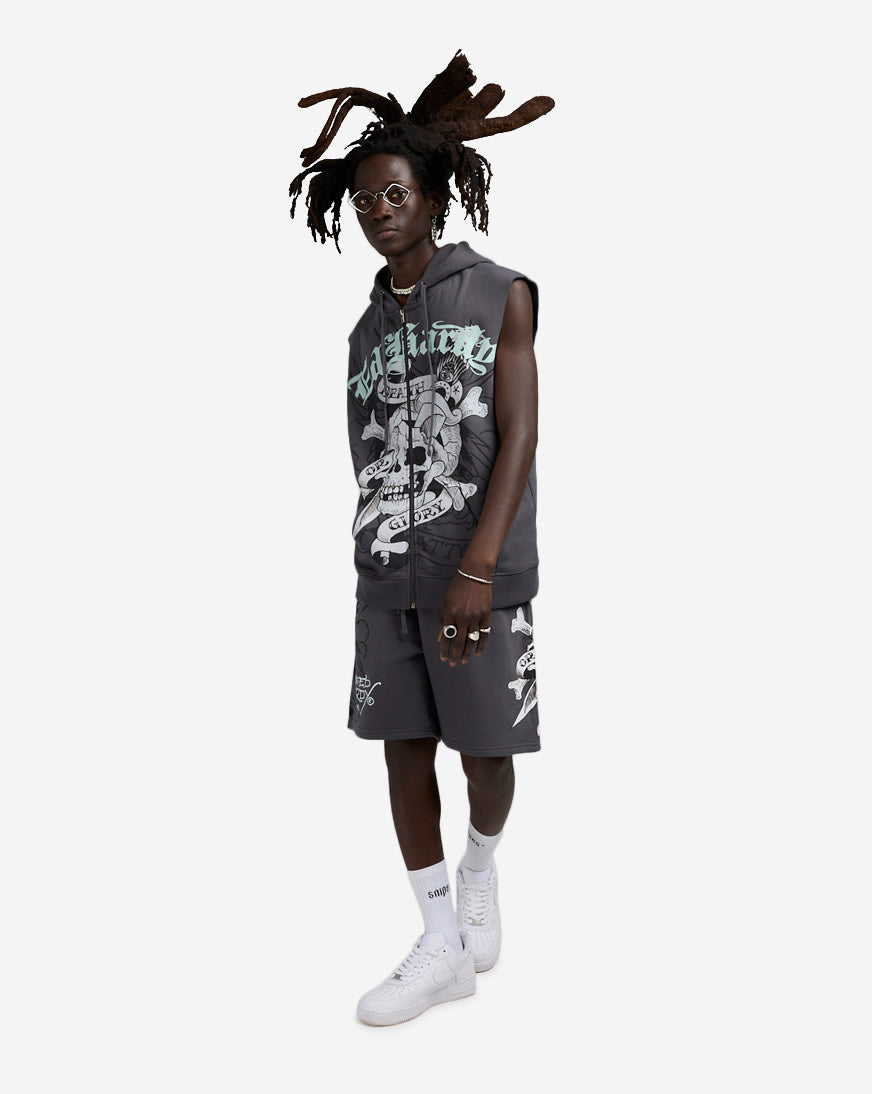 Skull Sleeveless Hoodie