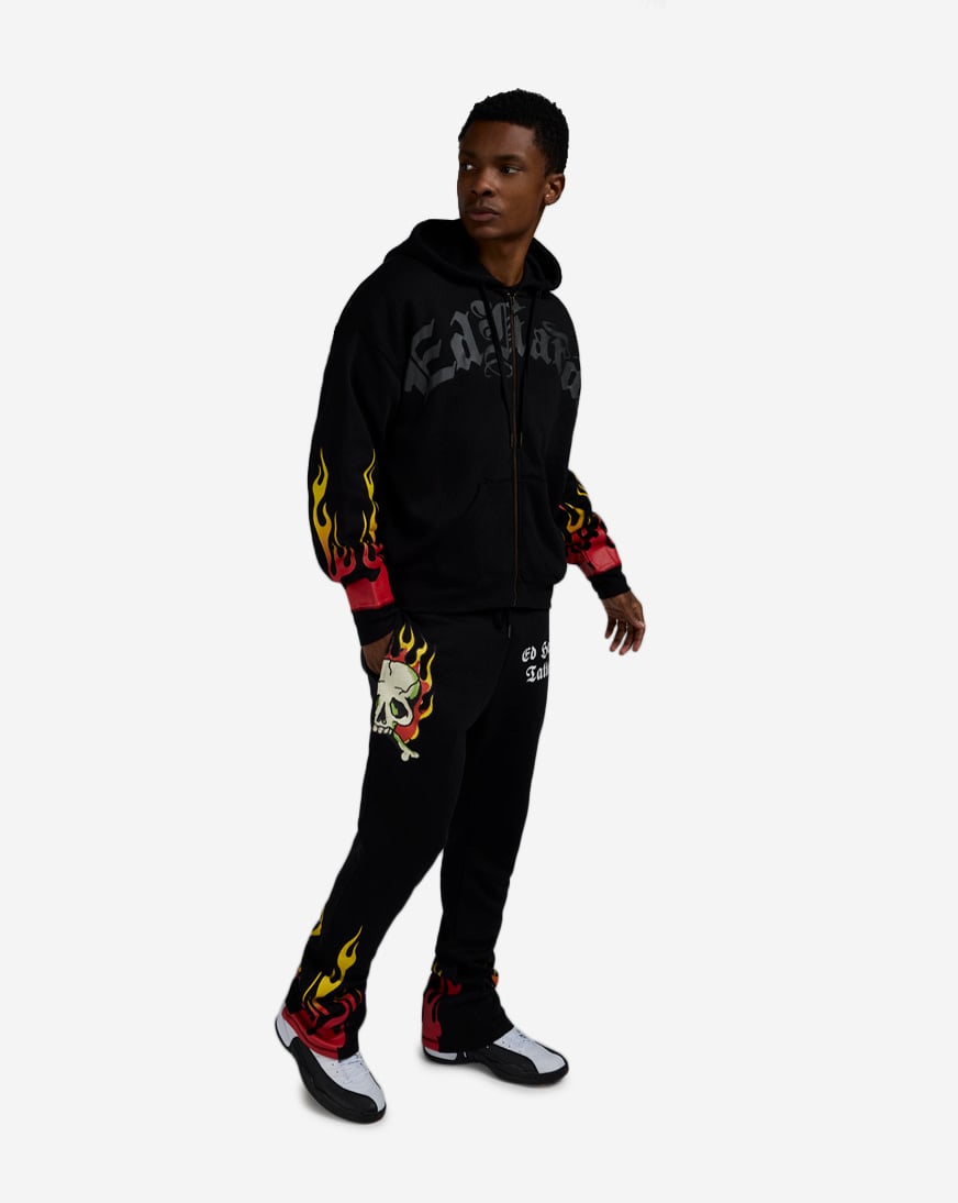 Skull Flames Fleece Pants