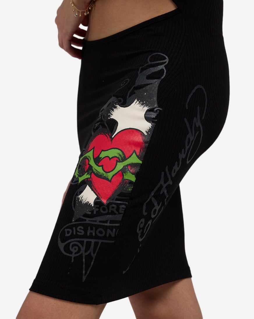 Heart Wings Cut Out Rib Dress