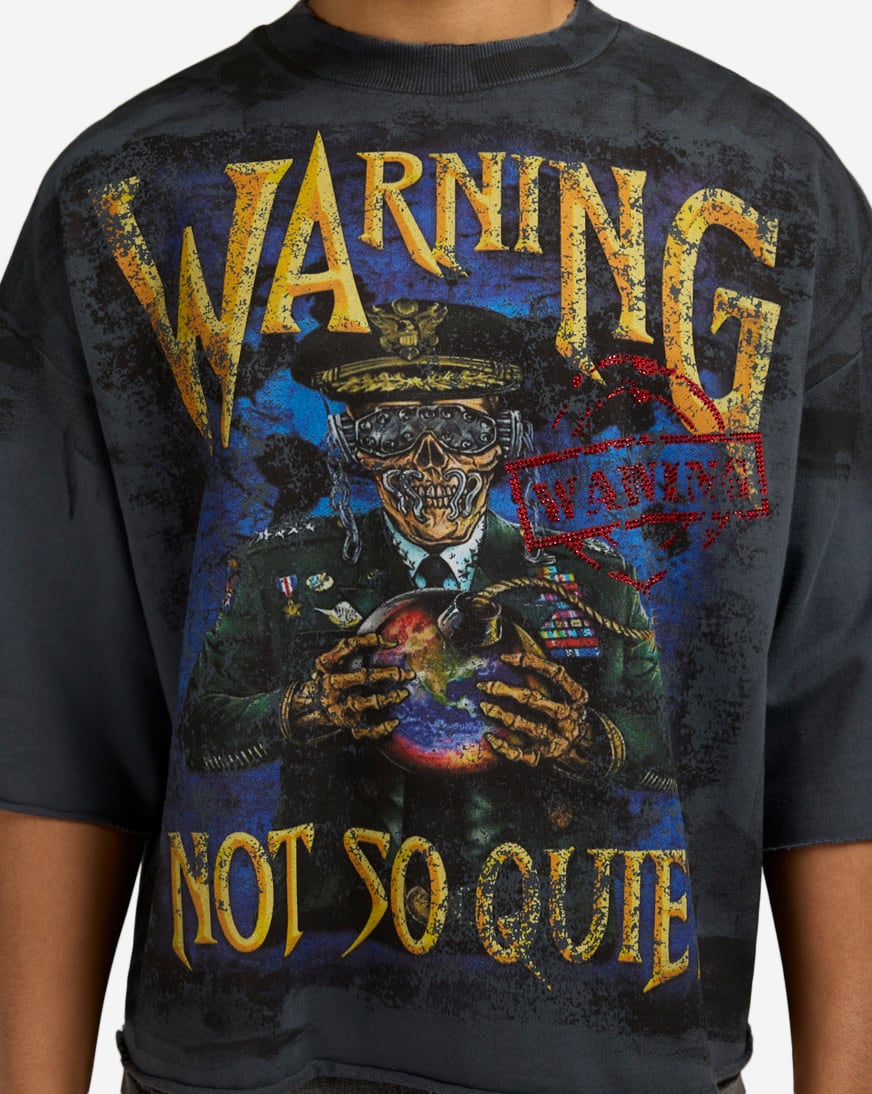 Warning Not So Quiet Cropped Tee