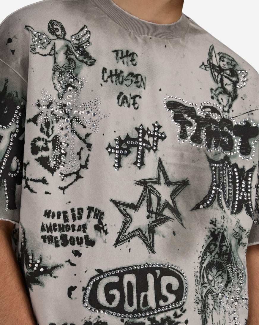 Divine Chaos Cropped Terry Tee