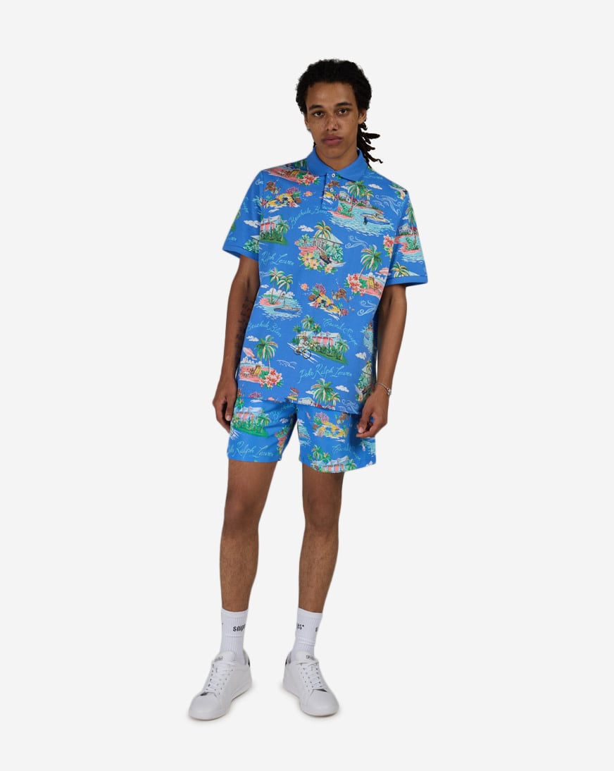 Printed Mesh Polo Bahamas Bear T-Shirt
