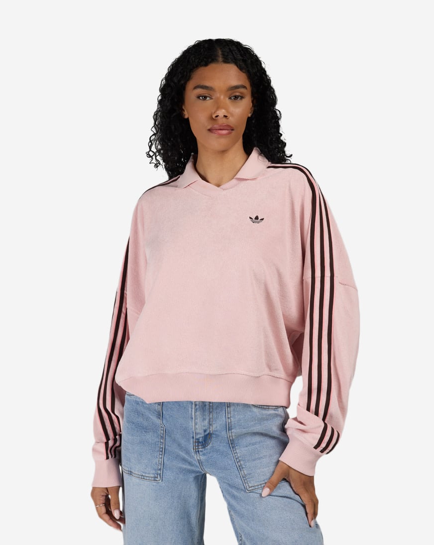 Terry Towel V Neck Polo Shirt