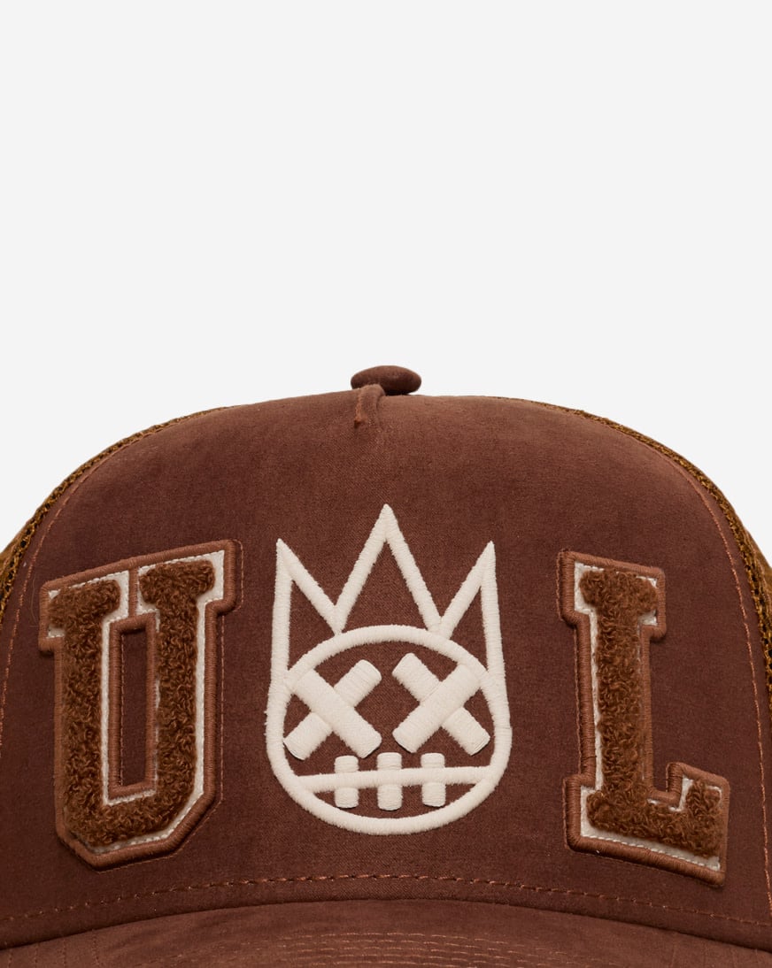 Logo Mesh Back Cult Chenille Suede Trucker Hat