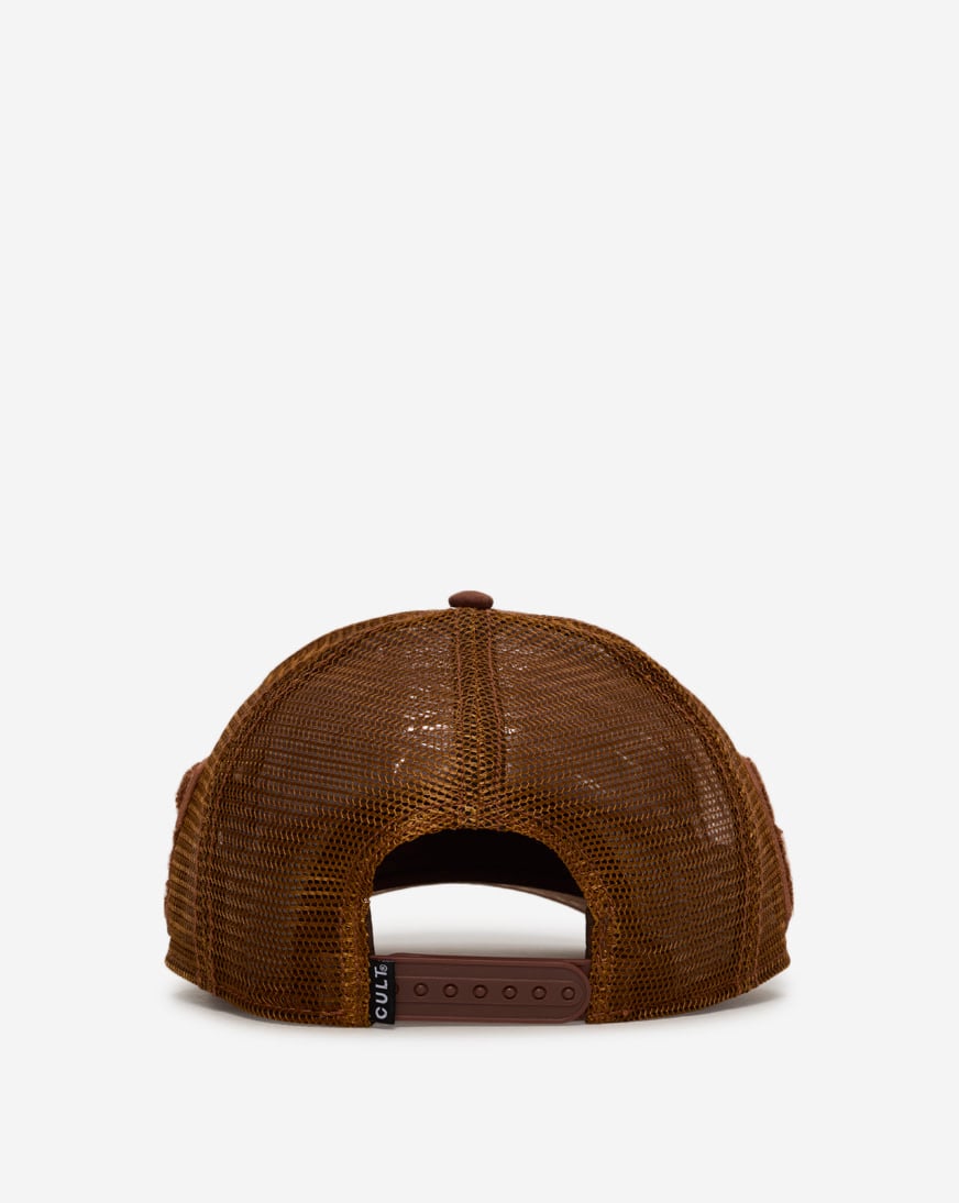 Logo Mesh Back Cult Chenille Suede Trucker Hat