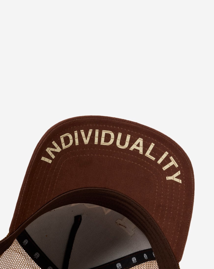 Logo Mesh Back Cult Chenille Suede Trucker Hat