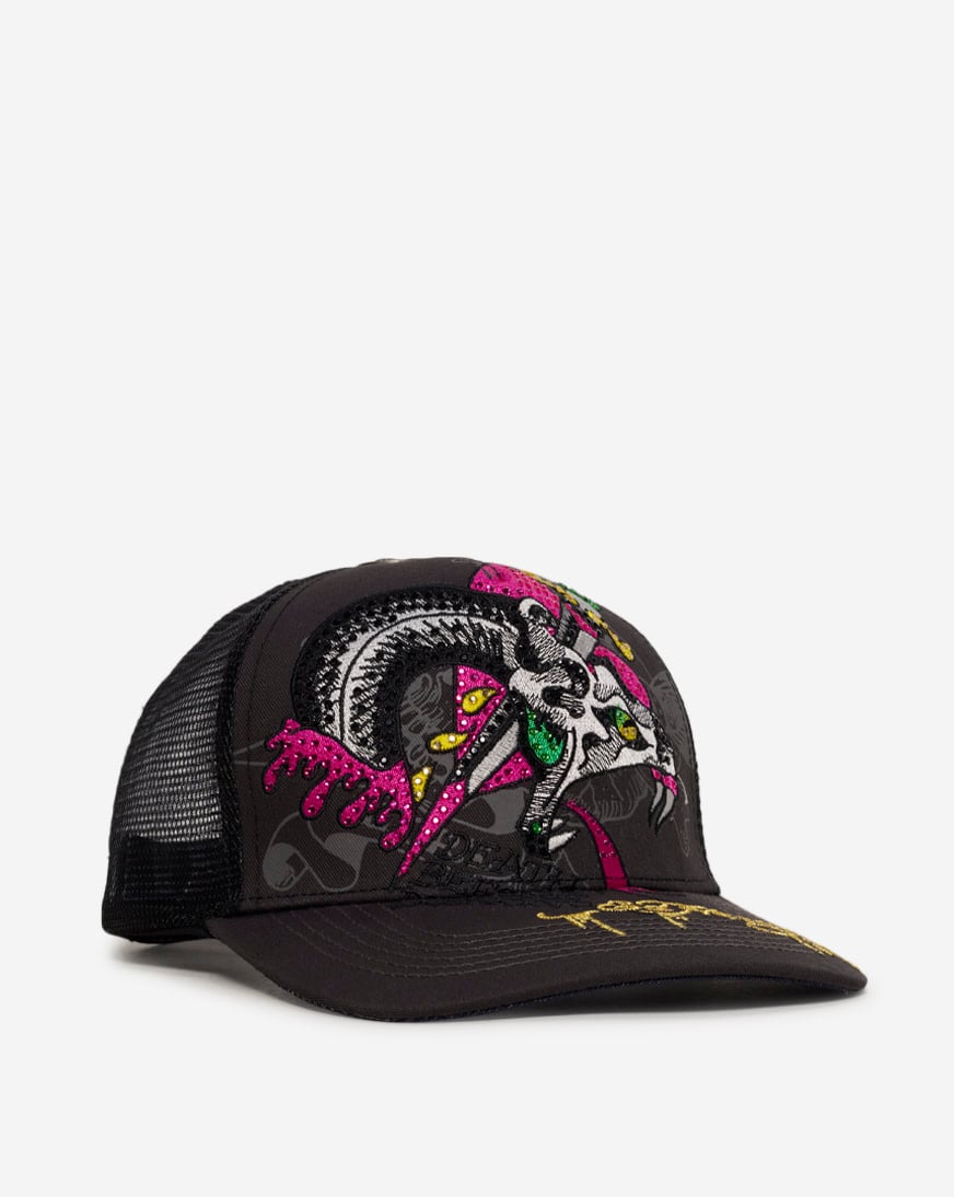 Rhinestone Dagger Snake Trucker Hat