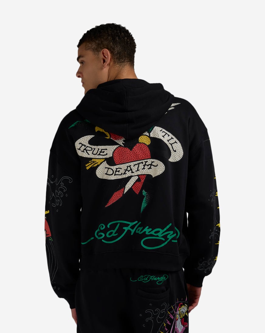 Panther Rose Full Zip Fleece Hoodie