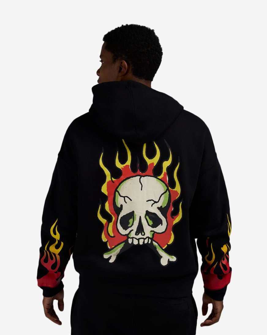 Skull Flames Full Zip Hoodie