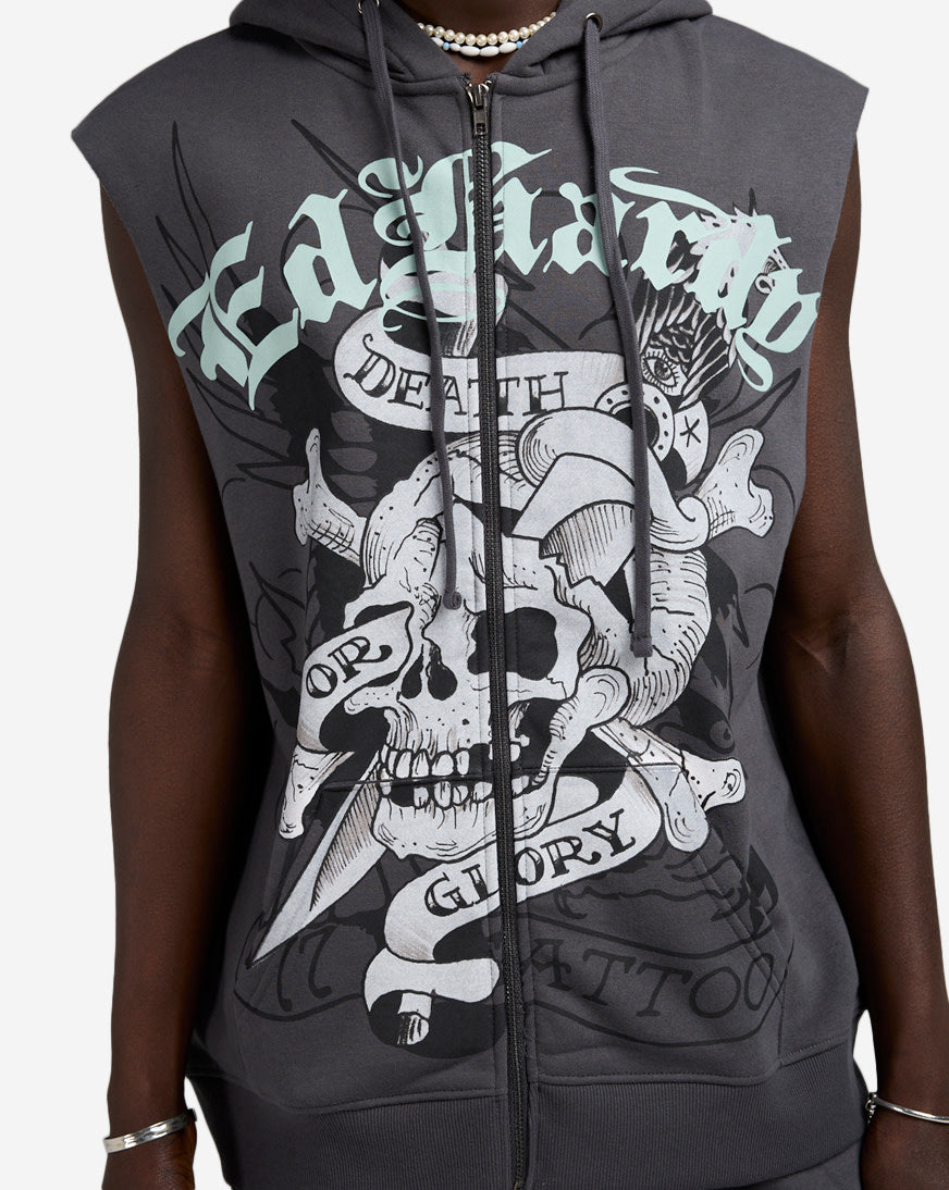 Skull Sleeveless Hoodie