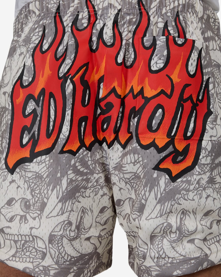Wolf Printed Mesh Short
