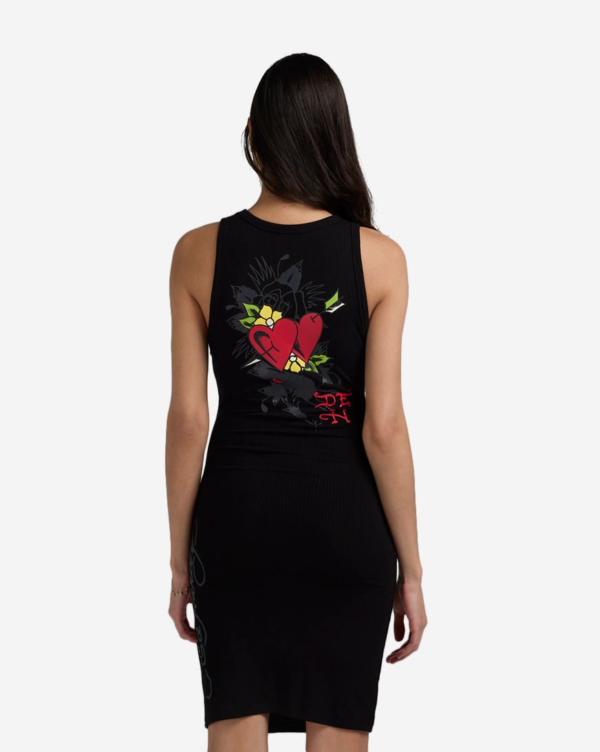 Heart Wings Cut Out Rib Dress