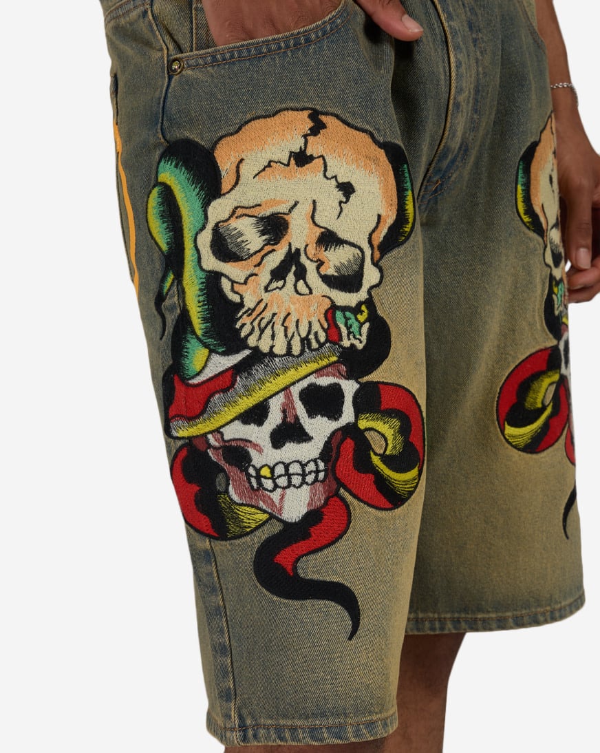 Skulls Denim Short