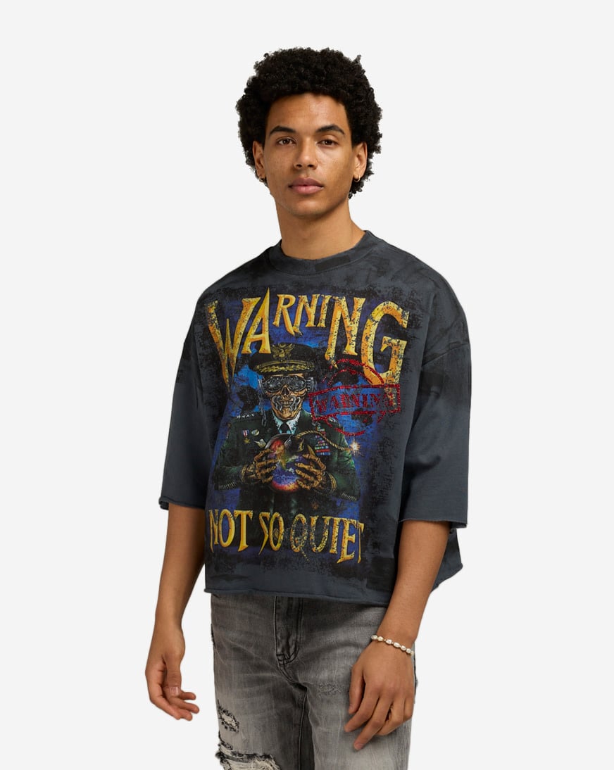 Warning Not So Quiet Cropped Tee