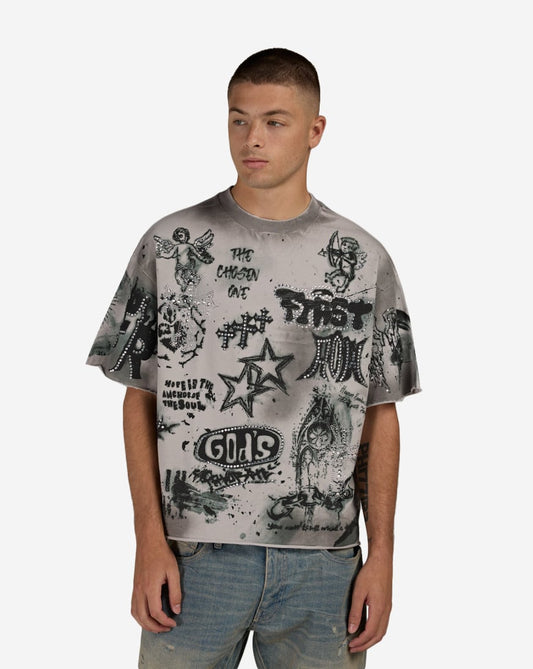 Divine Chaos Cropped Terry Tee