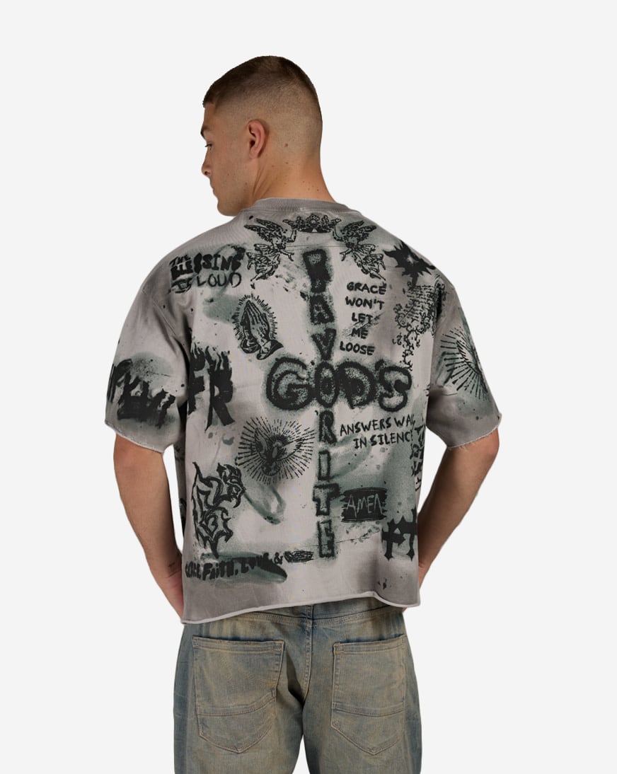 Divine Chaos Cropped Terry Tee