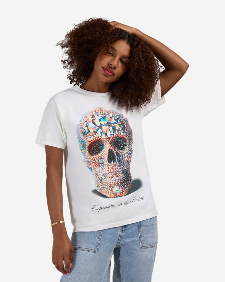 Crystal Bedazzled Skull Tee
