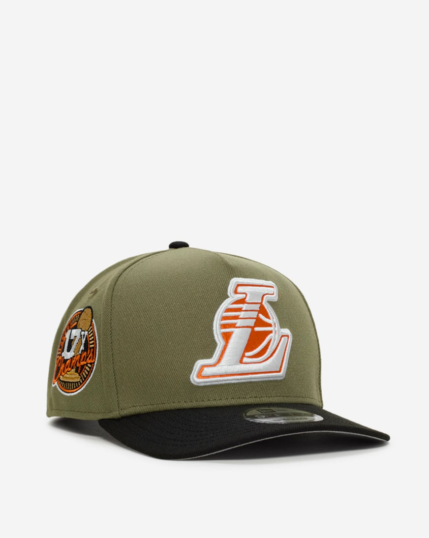 9Fifty Los Angeles Lakers Green Bark A-Frame Snapback Hat