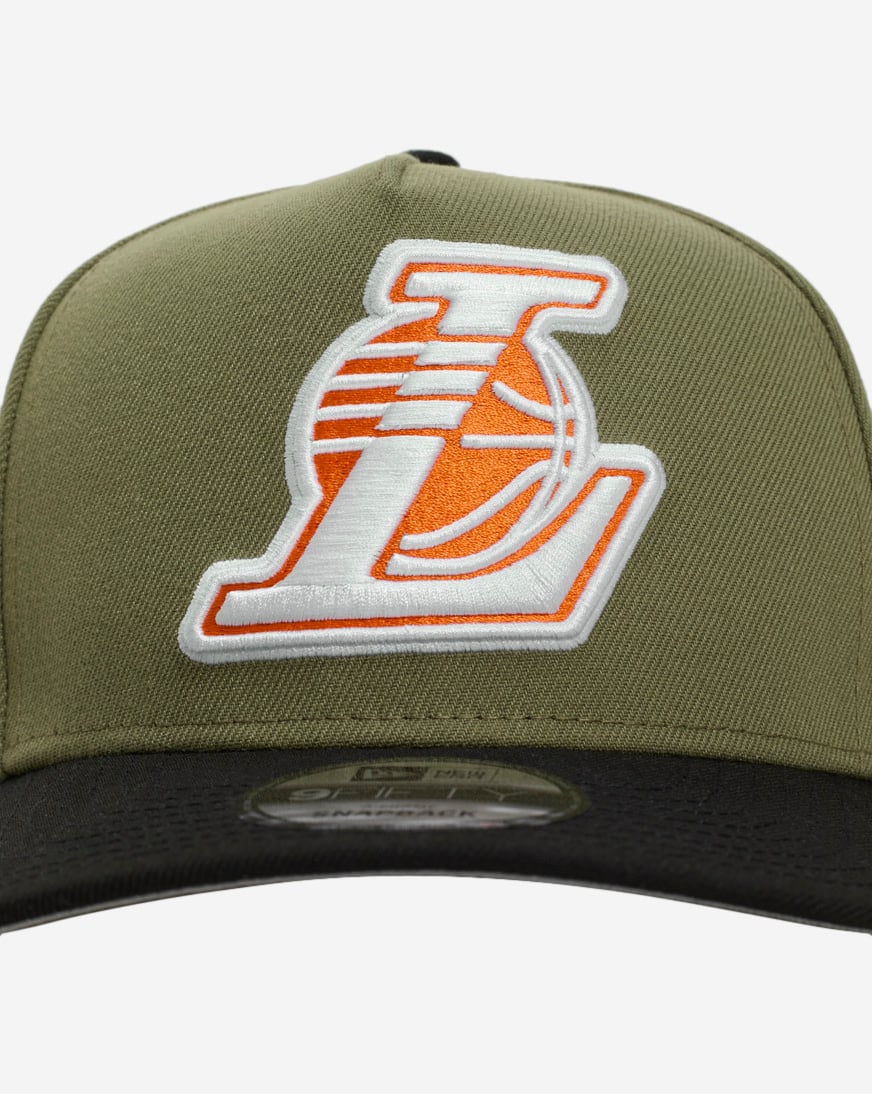 9Fifty Los Angeles Lakers Green Bark A-Frame Snapback Hat