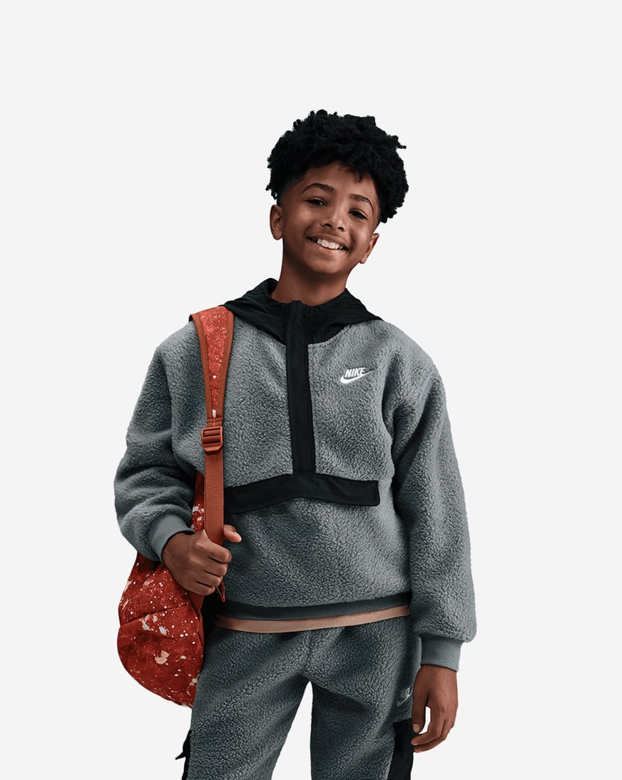 Big Kids' NSW Club Fleece Loose 1/4-Zip Hoodie