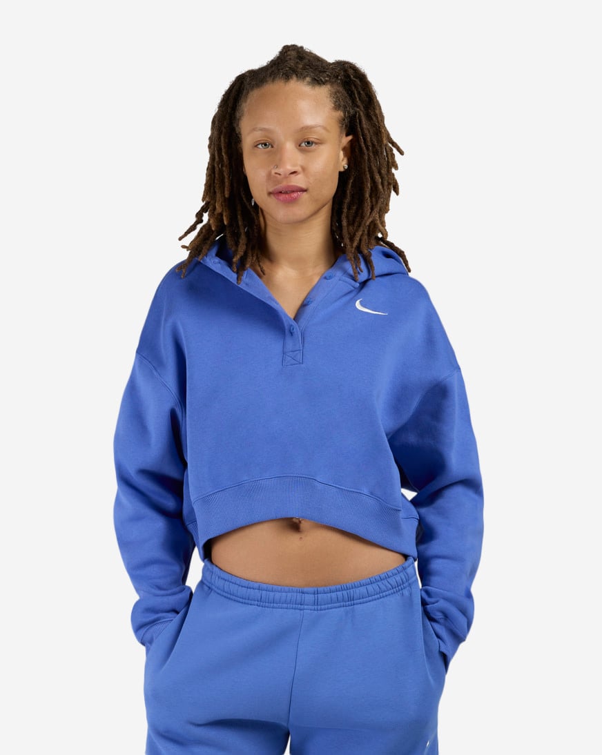 NSW Phoenix Fleece Oversized Cropped Henley Hoodie