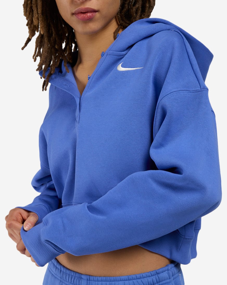 NSW Phoenix Fleece Oversized Cropped Henley Hoodie