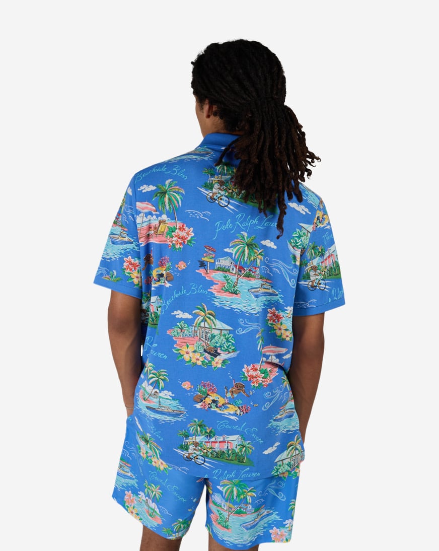 Printed Mesh Polo Bahamas Bear T-Shirt