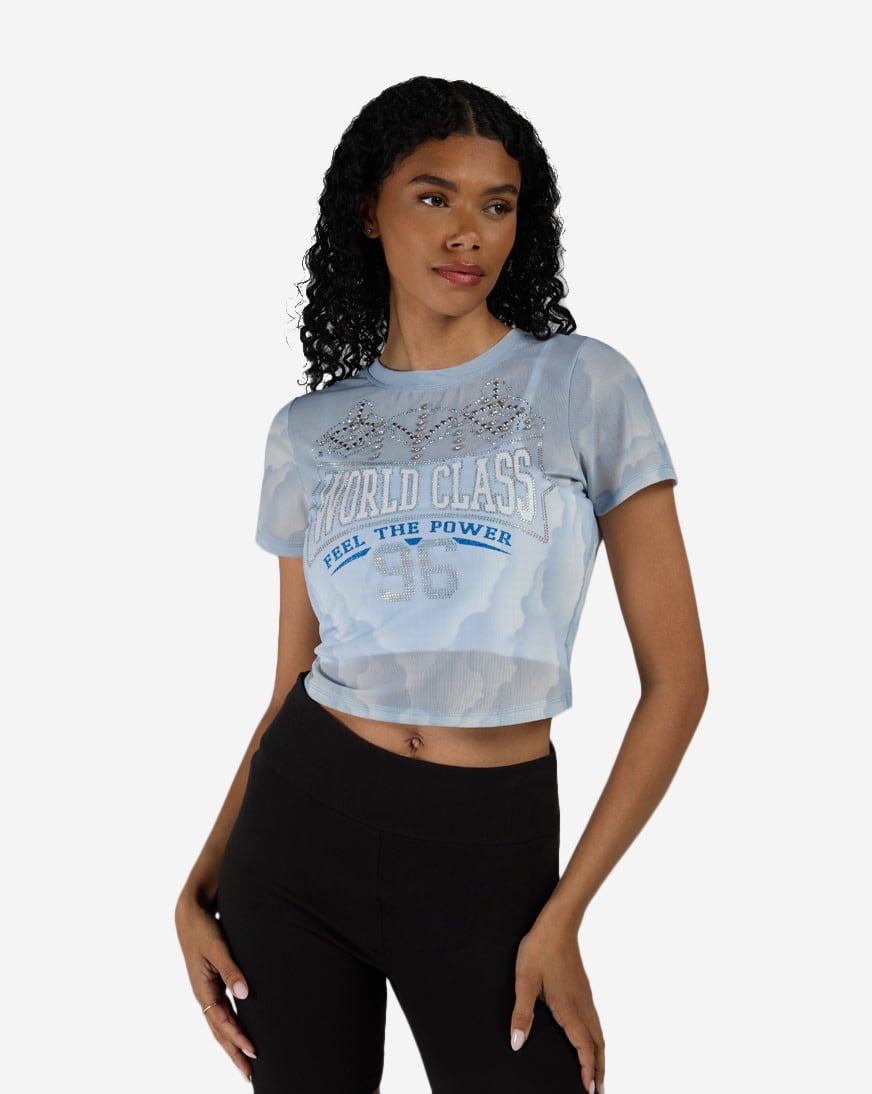 Rhinestone Mesh Tee