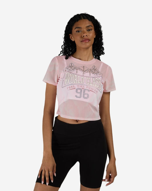 Rhinestone Mesh Tee