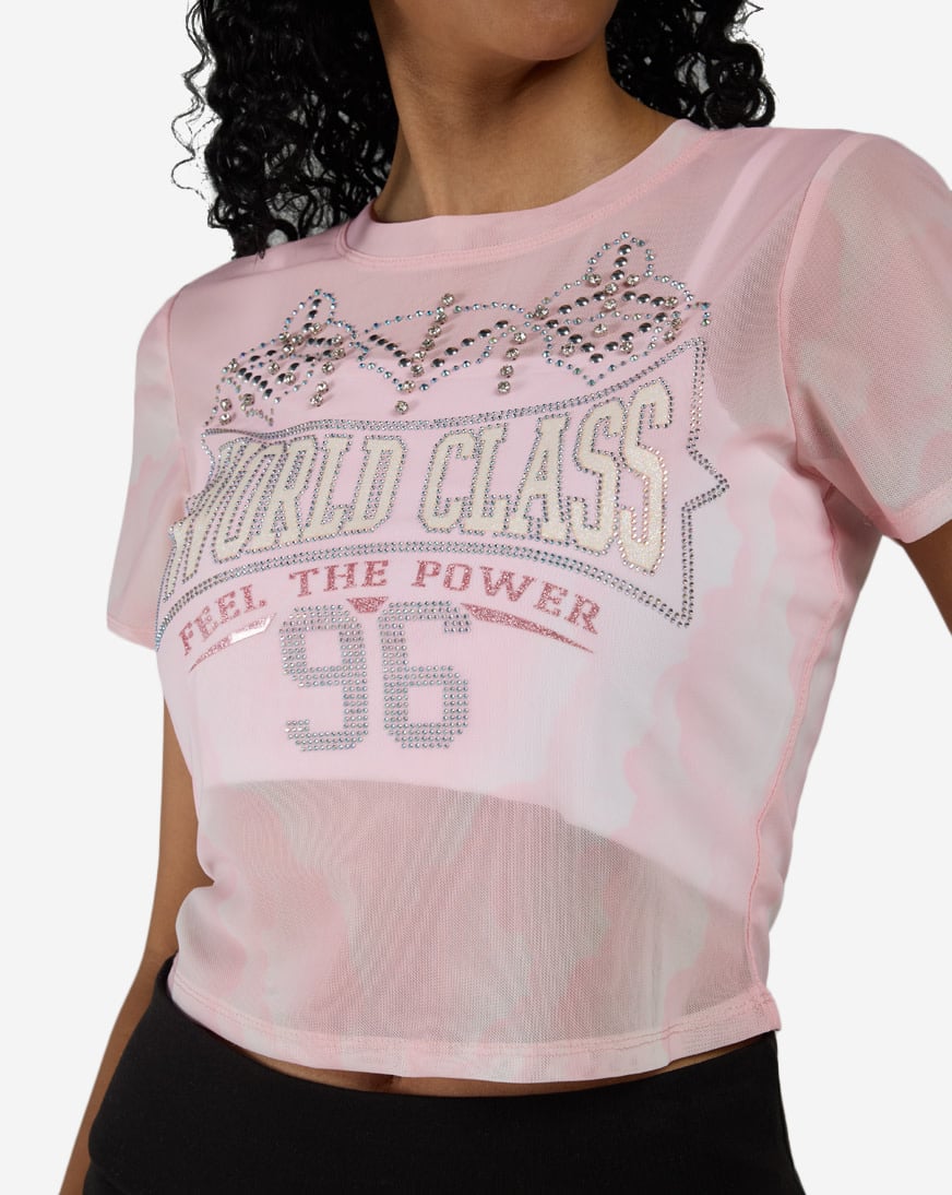 Rhinestone Mesh Tee