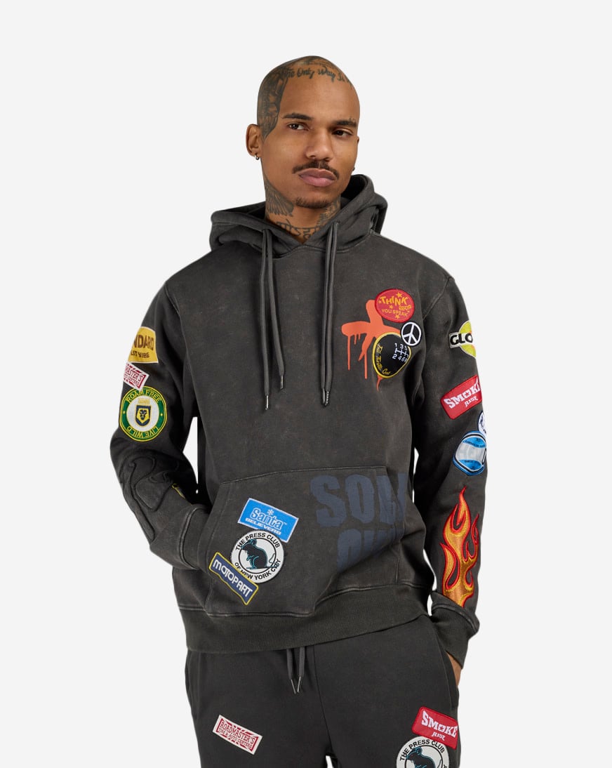Multi Embroidery Patch Hoodie