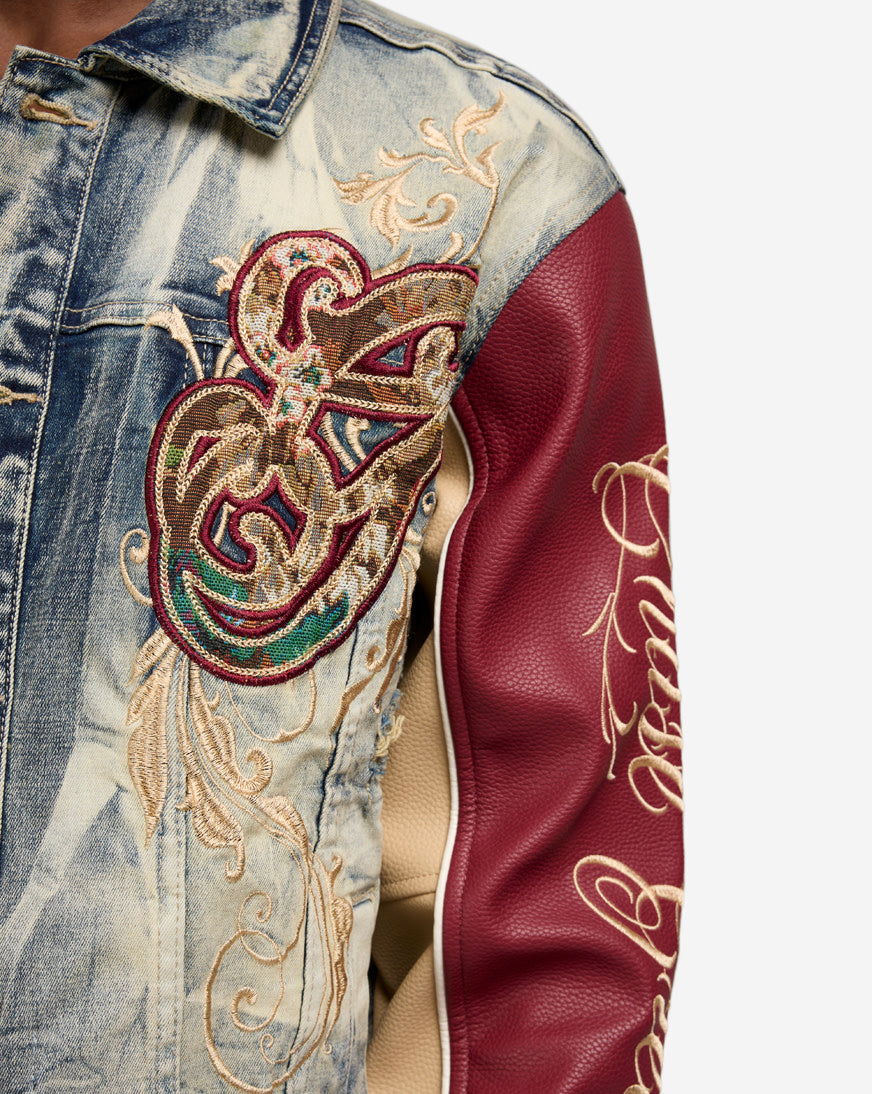 Academy Denim Varsity Jacket