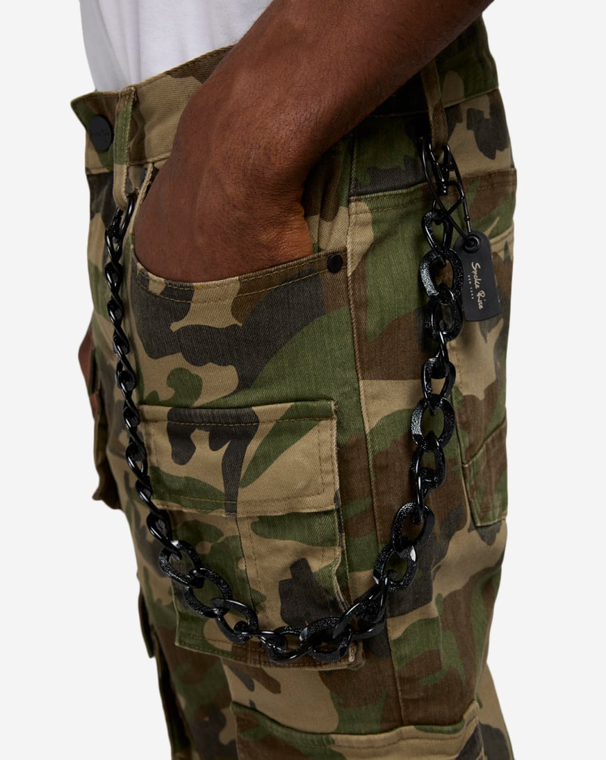 Stacked Flare Twill Pants