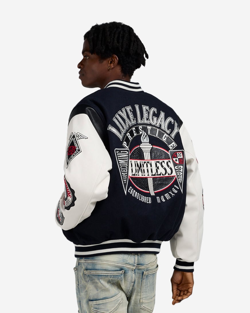 Luxe Legacy Wool Varsity Jacket