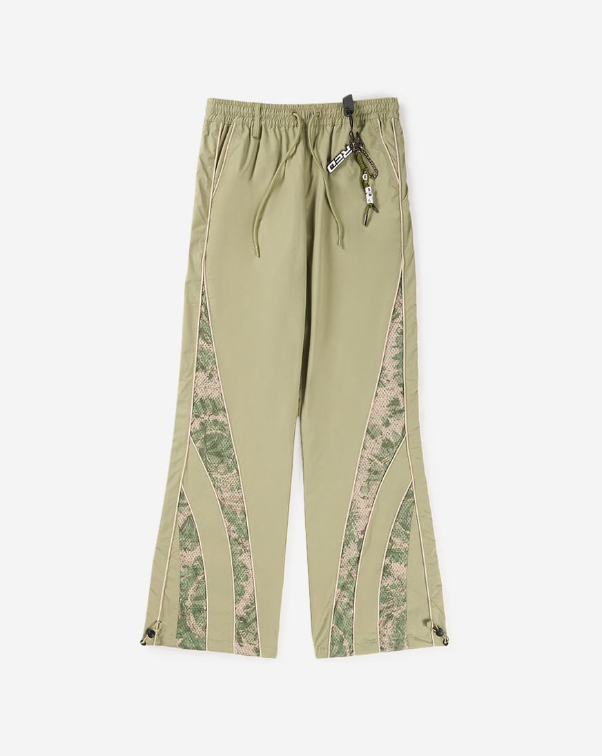 Wide Leg Mesh Insert Woven Track Pants