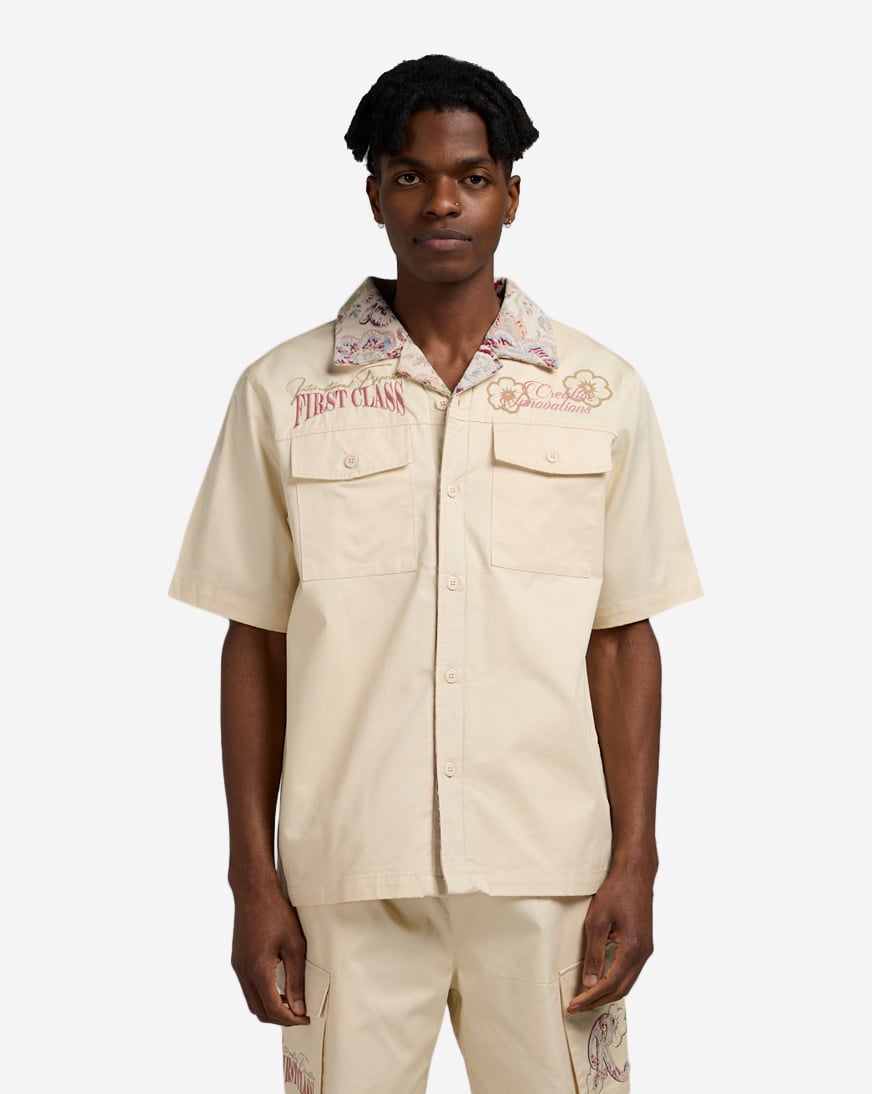 Twill Tapestry Woven Short Sleeve Shirt