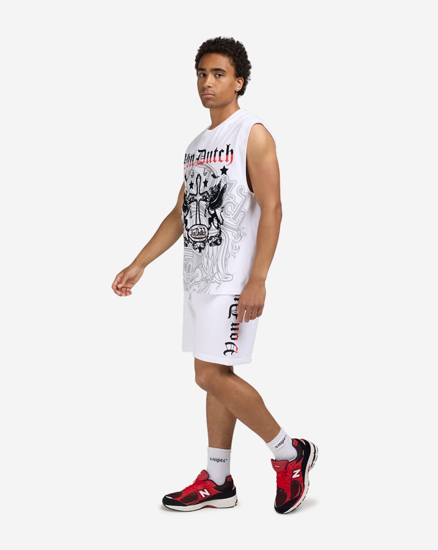 Printed Cross Fleece Shorts