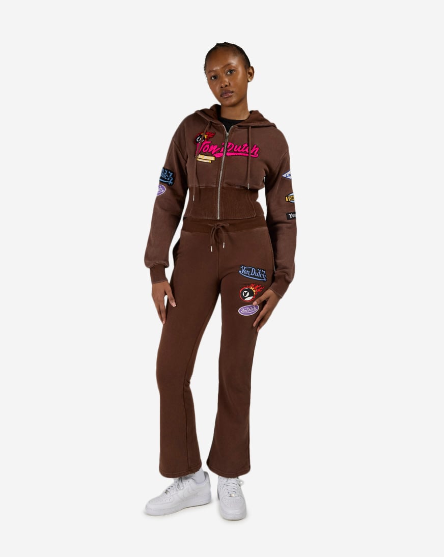Fleece Patch Wide Leg Pants