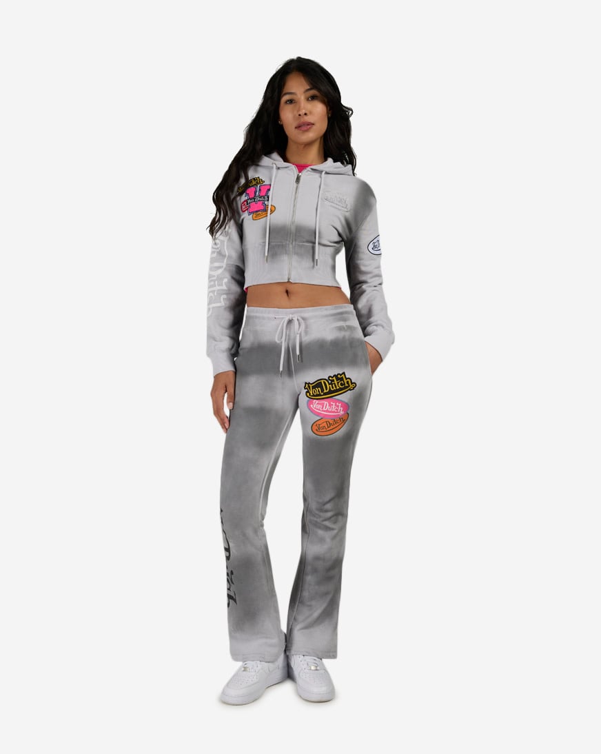 Fleece Patch Wide Leg Pants